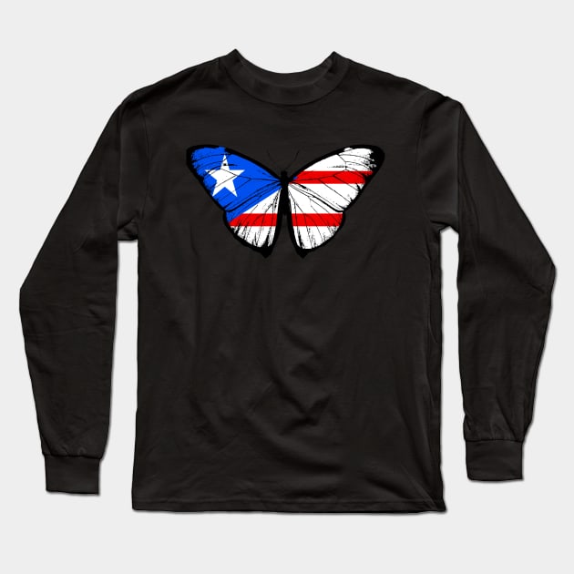 Vintage Chile Butterfly Moth | Pray For Chile and Stand with Chile Long Sleeve T-Shirt by Mochabonk